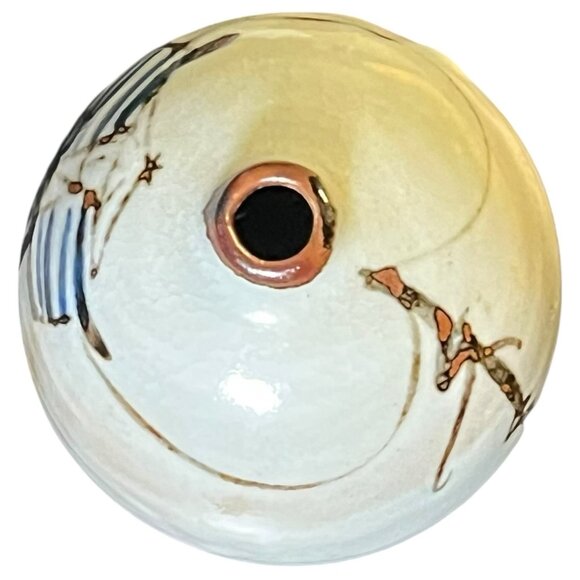 Otagiri Orb Bud Vase Japan Sphere Round 1980s Vintage Pottery Ceramic - Picture 12 of 16